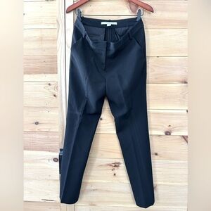 Diane Von Furstenberg New Carissa Straight Leg Cropped Trouser Size 4 Black